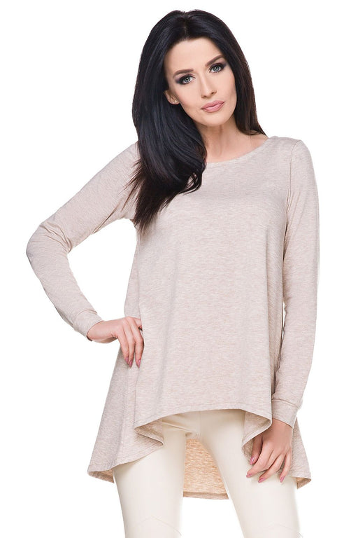 Golden Glow Knit Tunic with Flowing Back