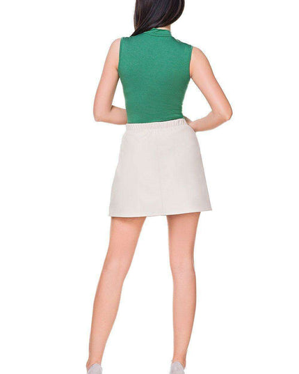 Sustainable Style: Tessita's Eco-Leather Quilted Trapeze Skirt