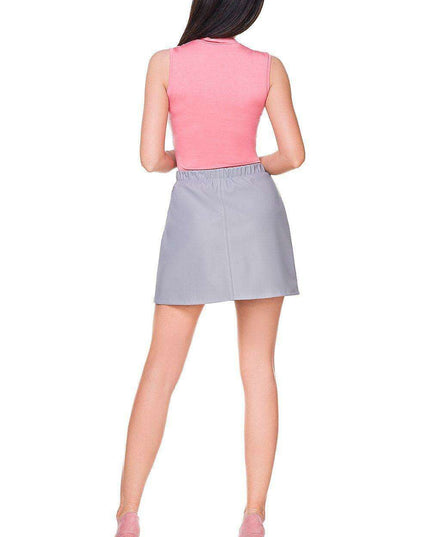 Sustainable Chic: Tessita Eco-Friendly Quilted Faux Leather Trapeze Skirt