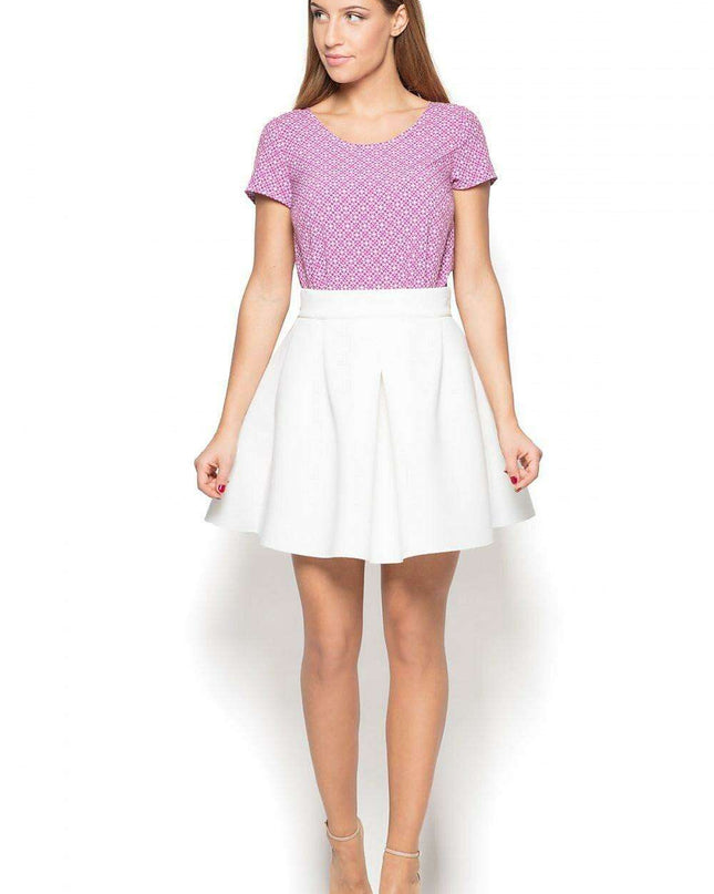 Geometric Elegance Short Sleeve Blouse