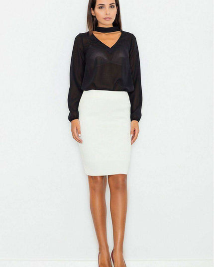 Sophisticated Long Sleeve Blouse with Distinctive Cheese Neckline and Trendy Sash - A Classic Elegance Essential