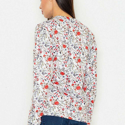 Floral Elegance: Chic Long-Sleeve Women's Sweatshirt