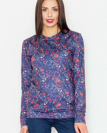 Floral Elegance Women's Long-Sleeve Hoodie - Crimson Luxe