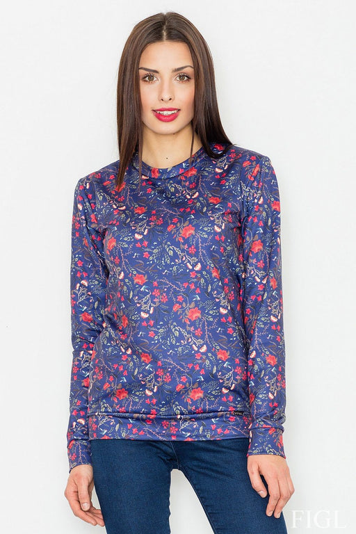 Floral Print Long-Sleeve Women's Sweatshirt - Elegance Redefined