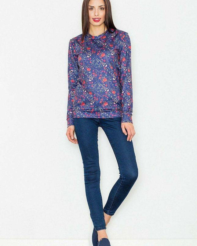 Floral Elegance Women's Long-Sleeve Hoodie - Crimson Luxe