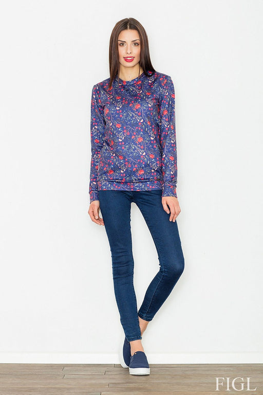 Floral Blossom Long-Sleeve Women's Sweatshirt - Sophisticated Style Essential