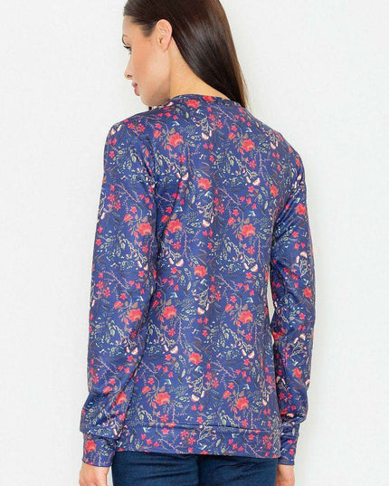 Floral Elegance Women's Long-Sleeve Hoodie - Crimson Luxe