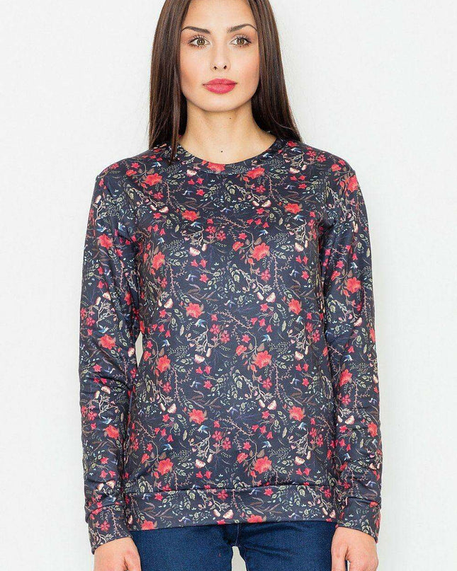 Floral Elegance Long-Sleeved Women's Sweatshirt - Casual Chic