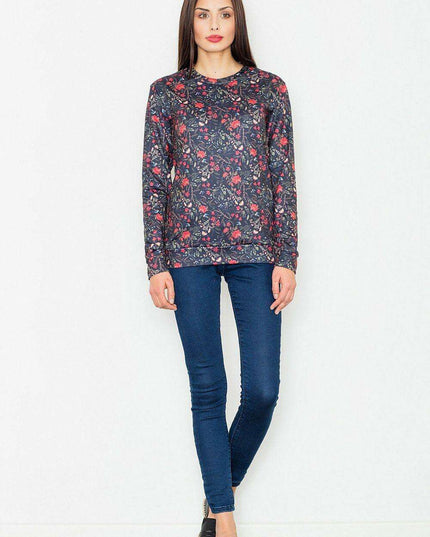 Floral Elegance Long-Sleeved Women's Sweatshirt - Casual Chic