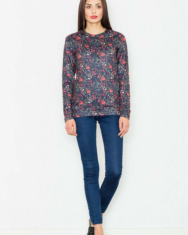 Floral Elegance Long-Sleeved Women's Sweatshirt - Casual Chic