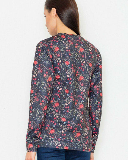 Floral Elegance Long-Sleeved Women's Sweatshirt - Casual Chic
