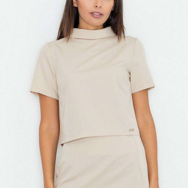 Elegant Layered Turtleneck Blouse with Hidden Zipper - Stylish Women's Fashion