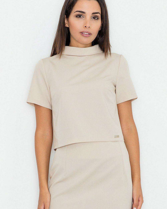 Elegant Layered Turtleneck Blouse with Hidden Zipper - Stylish Women's Fashion