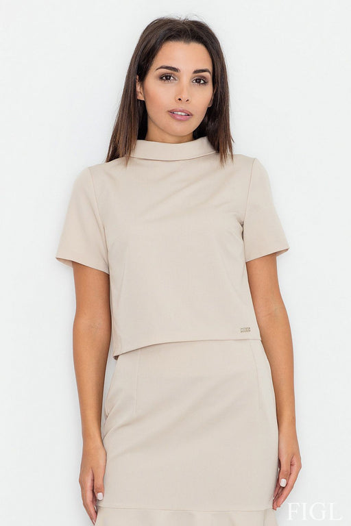 Layered Turtleneck Blouse with Zipper Detail - Women's Chic Fashion Piece