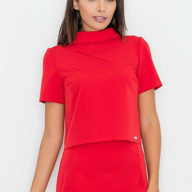 Sophisticated Layered Turtleneck Blouse with Elegant Zipper Detail