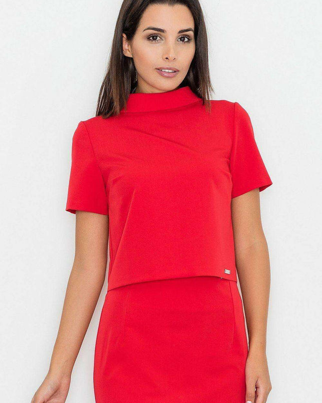 Sophisticated Layered Turtleneck Blouse with Elegant Zipper Detail