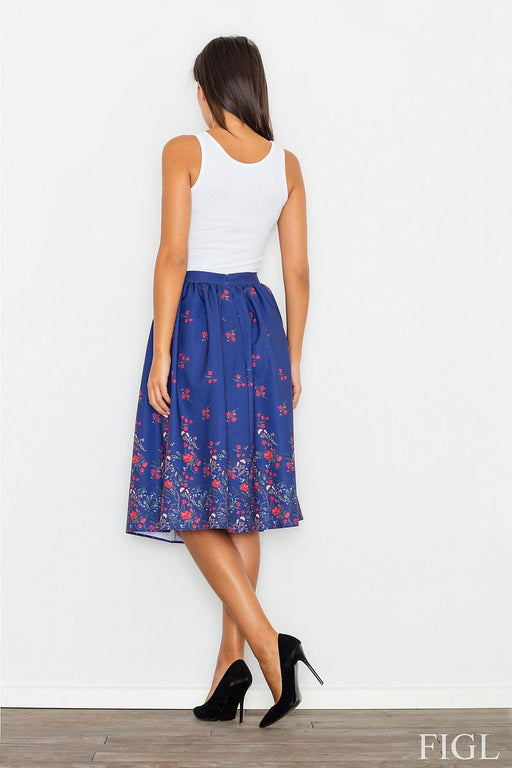 Sophisticated Waist Pleated Mid-Length Skirt by Figl
