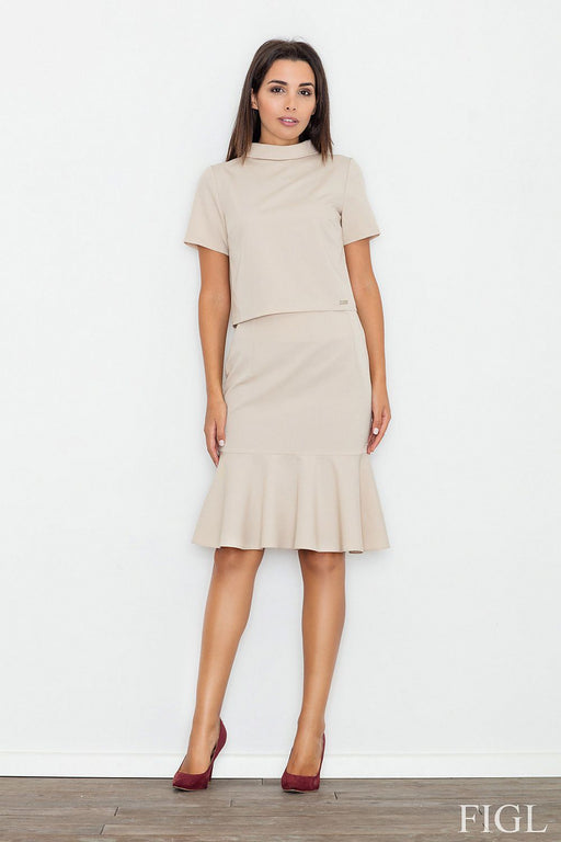 Elegant Ruffled Straight Skirt by Figl - Model 77055