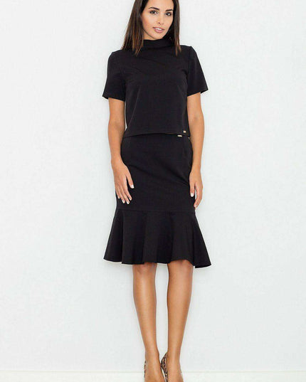 Trendy Zip Skirt with Decorative Frill Hem - Enhance Your Wardrobe