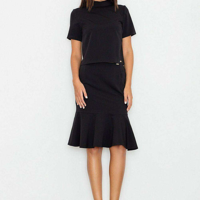 Trendy Zip Skirt with Decorative Frill Hem - Enhance Your Wardrobe