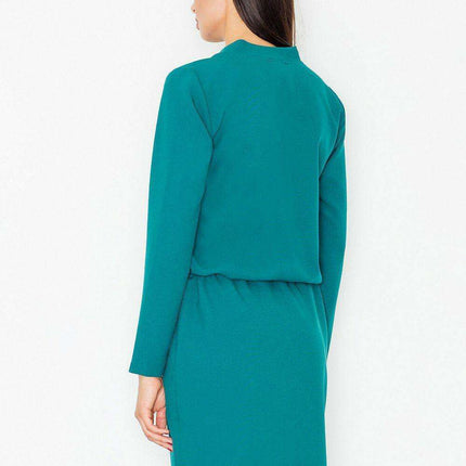 Elegant Long-Sleeve Daydress with Customizable Waist Tie