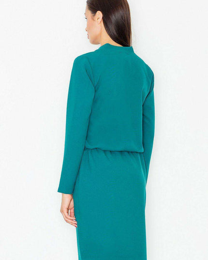 Elegant Long-Sleeve Daydress with Customizable Waist Tie