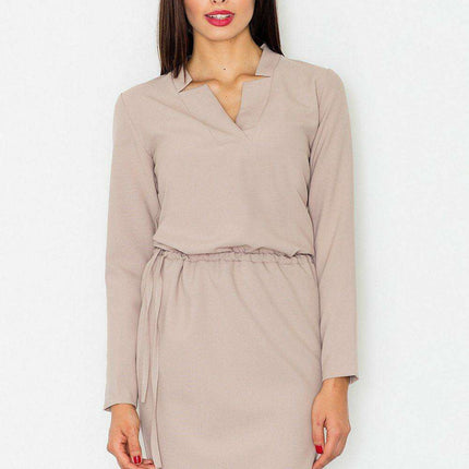 Chic Tie-Waist Long Sleeve Dress - Versatile Elegance for Any Event
