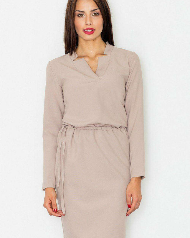Chic Tie-Waist Long Sleeve Dress - Versatile Elegance for Any Event