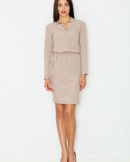 Chic Tie-Waist Long Sleeve Dress - Versatile Elegance for Any Event