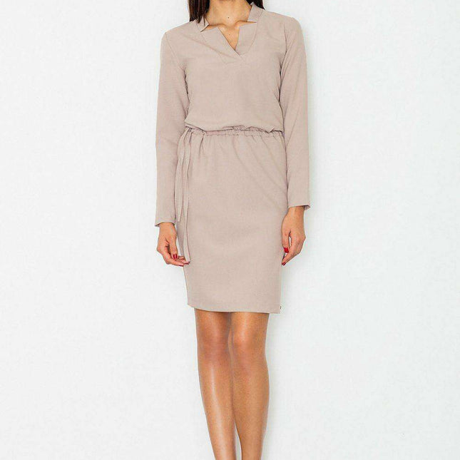 Chic Tie-Waist Long Sleeve Dress - Versatile Elegance for Any Event
