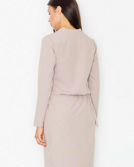 Chic Tie-Waist Long Sleeve Dress - Versatile Elegance for Any Event