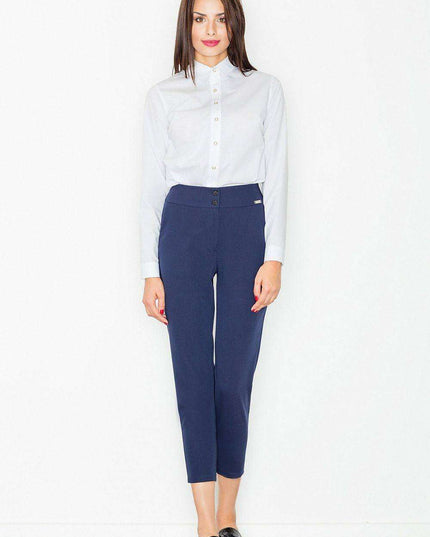 Sophisticated High Waist Women's Trousers: Modern Elegance with Practical Pockets