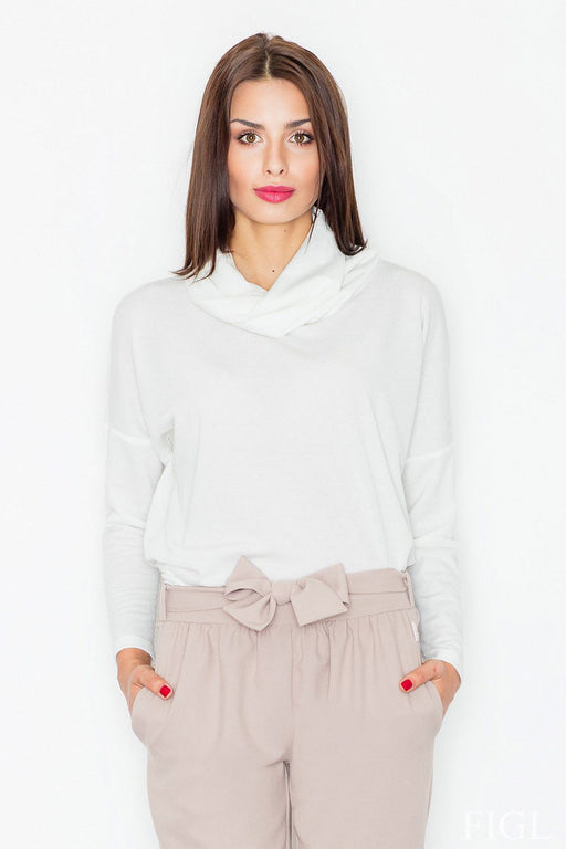 Casual Cut Turtleneck Sweater for Women with Spandex Mix