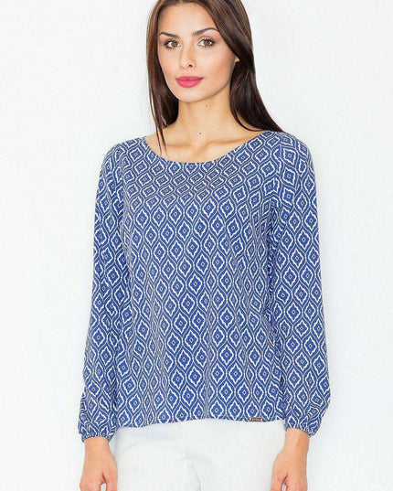 Elegant Everyday Long Sleeve Blouse - Stylish Polyester-Spandex Blend