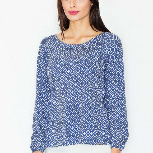 Elegant Everyday Long Sleeve Blouse - Stylish Polyester-Spandex Blend