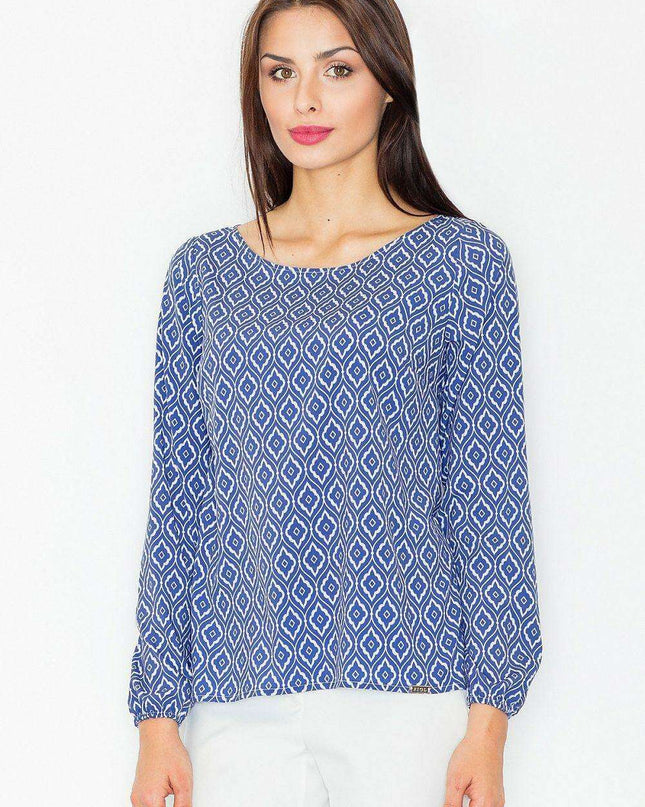 Elegant Everyday Long Sleeve Blouse - Stylish Polyester-Spandex Blend