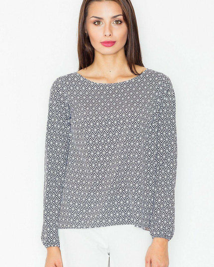 Sleek Sophistication Long Sleeve Blouse - Size S (85-88 cm)