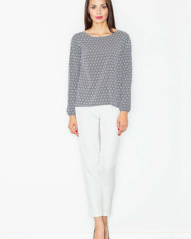 Sleek Sophistication Long Sleeve Blouse - Size S (85-88 cm)