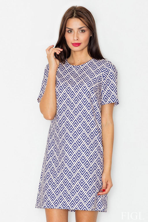 Chic Short-Sleeved Fit-and-Flare Dress by Figl
