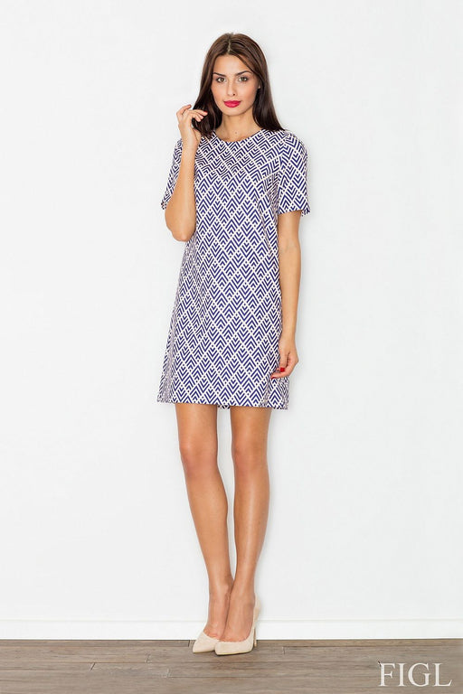 Chic Short-Sleeved Fit-and-Flare Dress by Figl