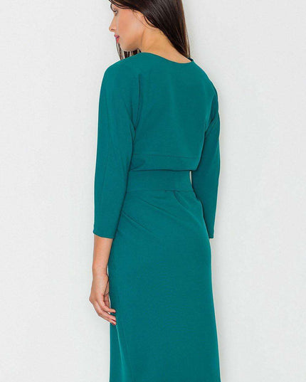 Elegant Kimono Sleeve Midi Dress by Figl - Style 77106