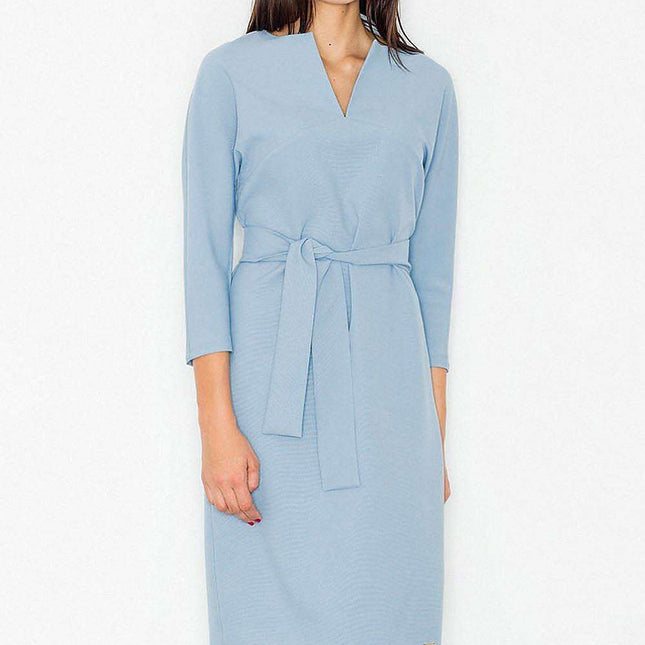 Elegant Kimono Sleeve Midi Dress with Stylish Waist Belt