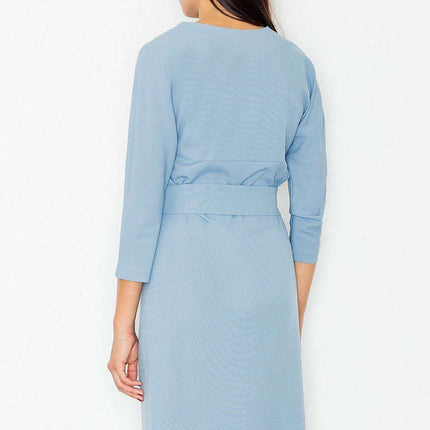 Elegant Kimono Sleeve Midi Dress with Stylish Waist Belt
