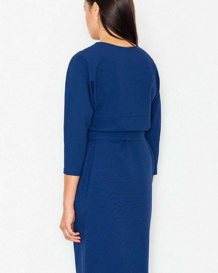 Chic Kimono Sleeve Midi Dress: Effortlessly Elegant Daytime Fashion with Waist Belt