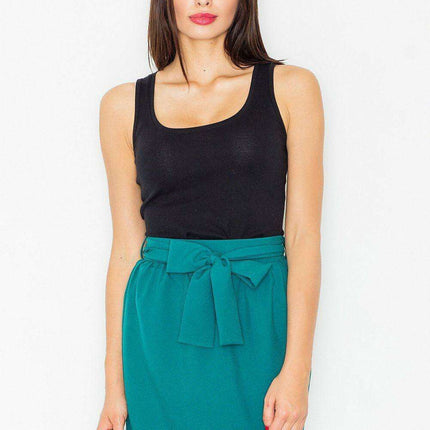 Elegant Sash-Detailed Pencil Skirt with Convenient Side Zip