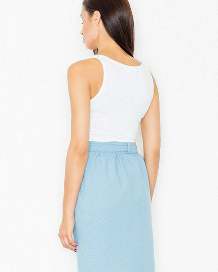Elegant Black Pencil Skirt with Trendy Waist Sash