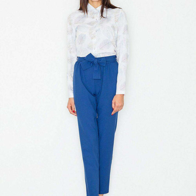 Chic High-Waisted Trousers with Adjustable Belt for Effortless Elegance