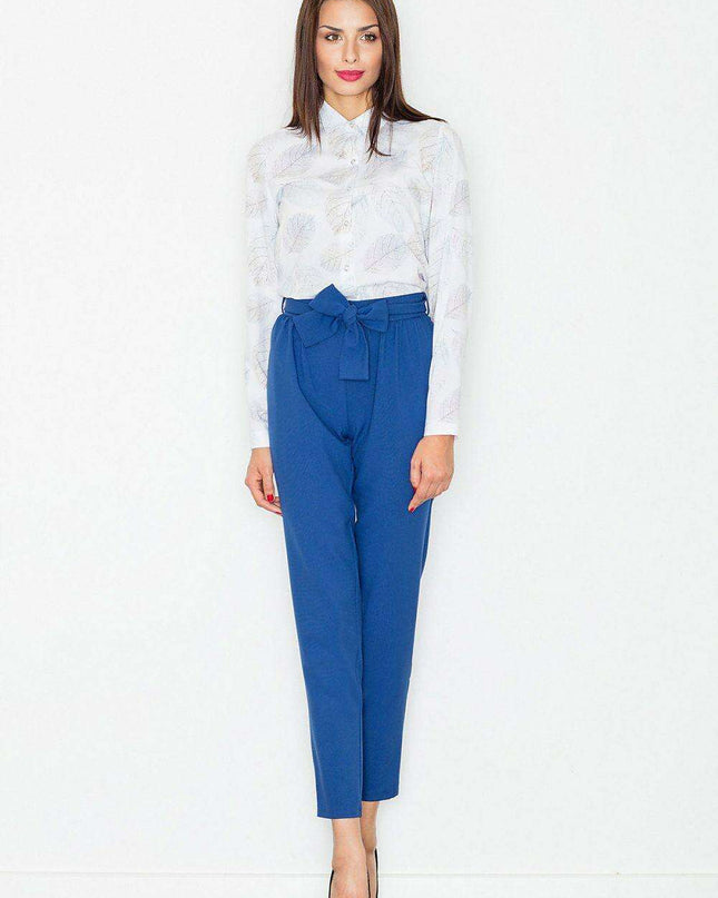 Chic High-Waisted Trousers with Adjustable Belt for Effortless Elegance