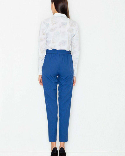 Chic High-Waisted Trousers with Adjustable Belt for Effortless Elegance