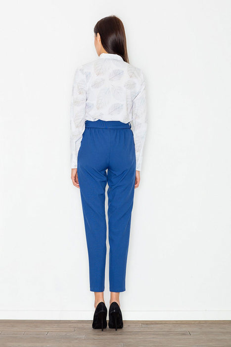 Sophisticated High-Waisted Trousers with Stylish Belt Accent